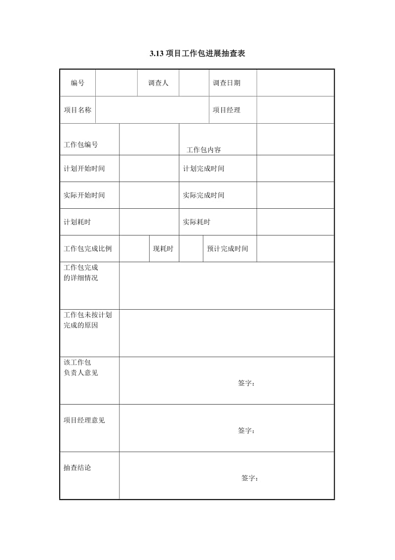 项目工作包进展抽查表格式.doc_第1页