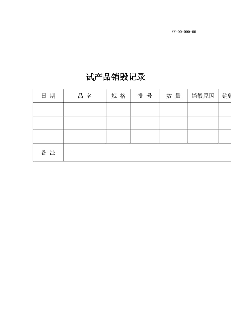 试产品销毁记录word模板.doc_第1页