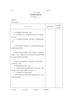 项目支出-转出投资审计程序表.doc