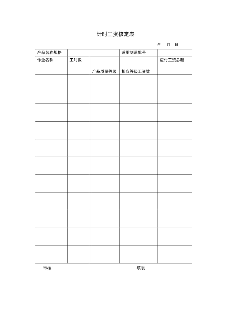 计时工资核定表.doc_第1页