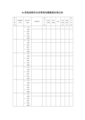 进销存管理问题数据处理记录（表格模板、doc格式）.doc