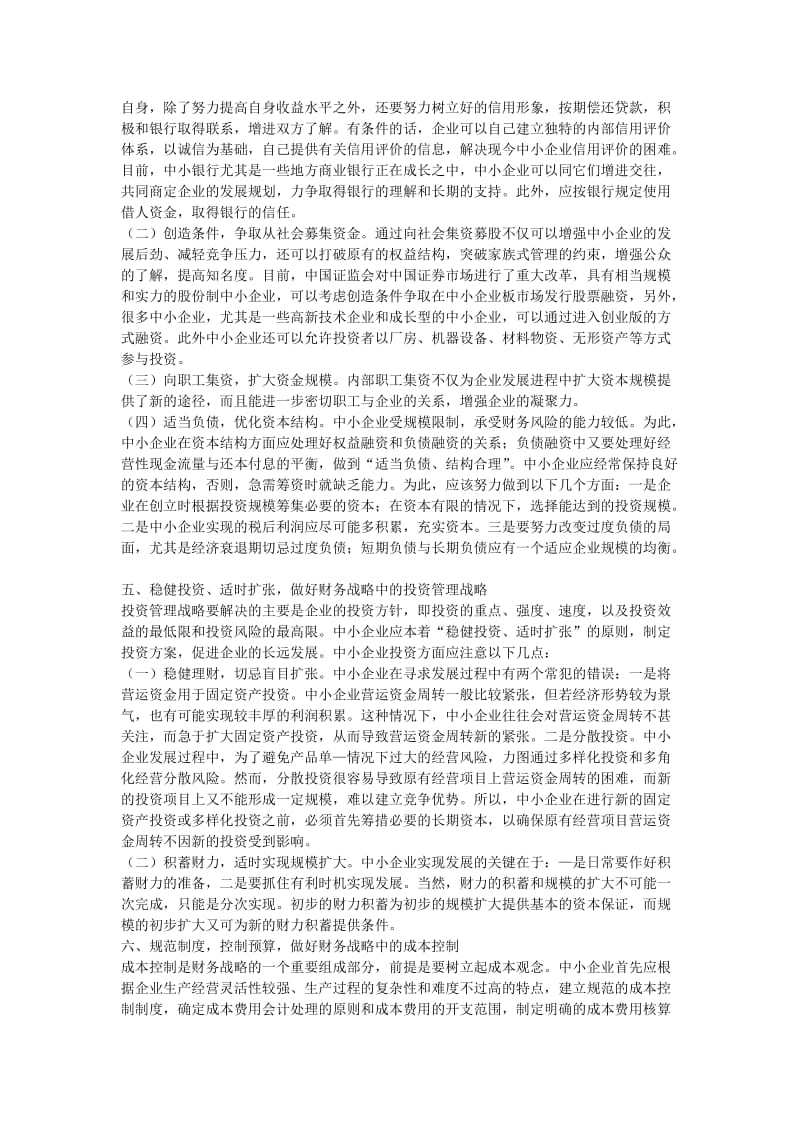 论财务战略在中小企业发展中的运用.doc_第3页