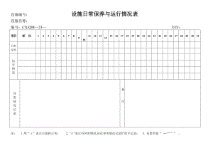 设施日常保养与运行情况表.doc