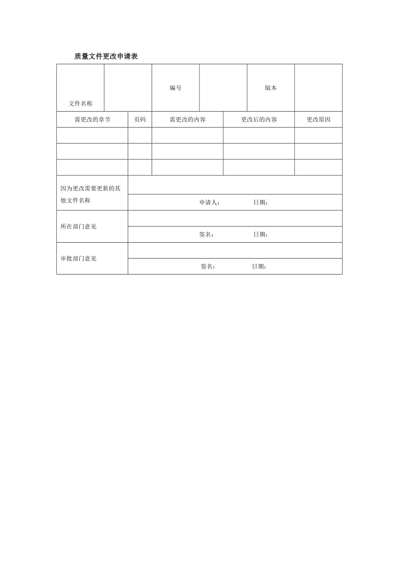 质量文件更改申请表.doc_第1页