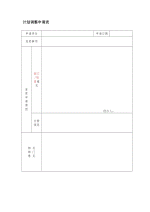 计划调整申请表.doc