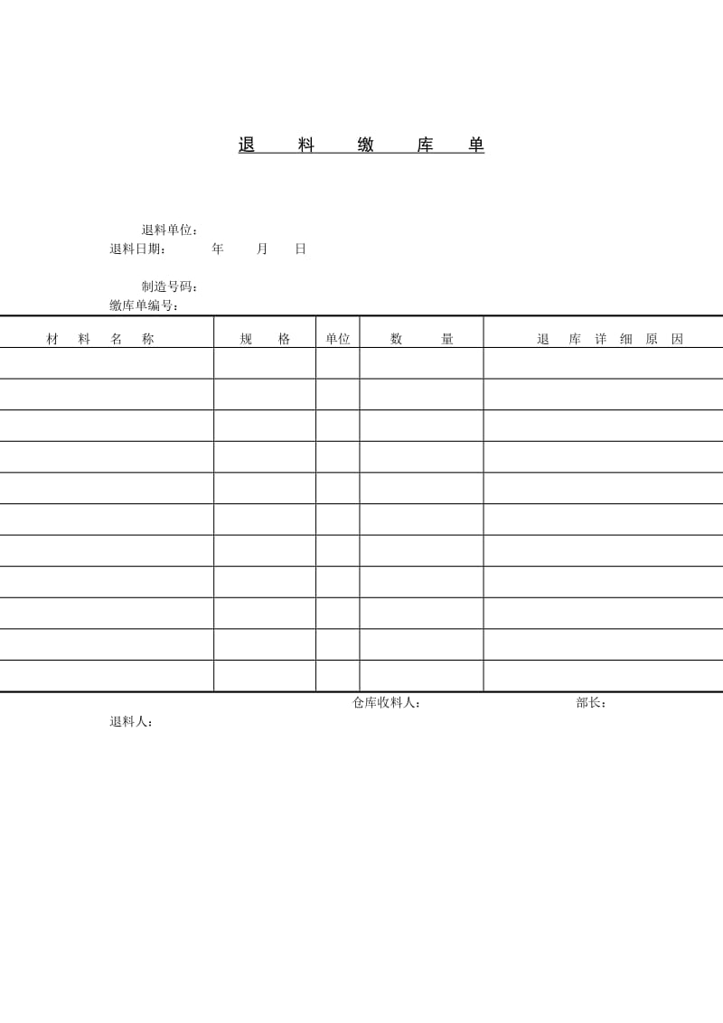 退料缴库单模板.doc_第1页