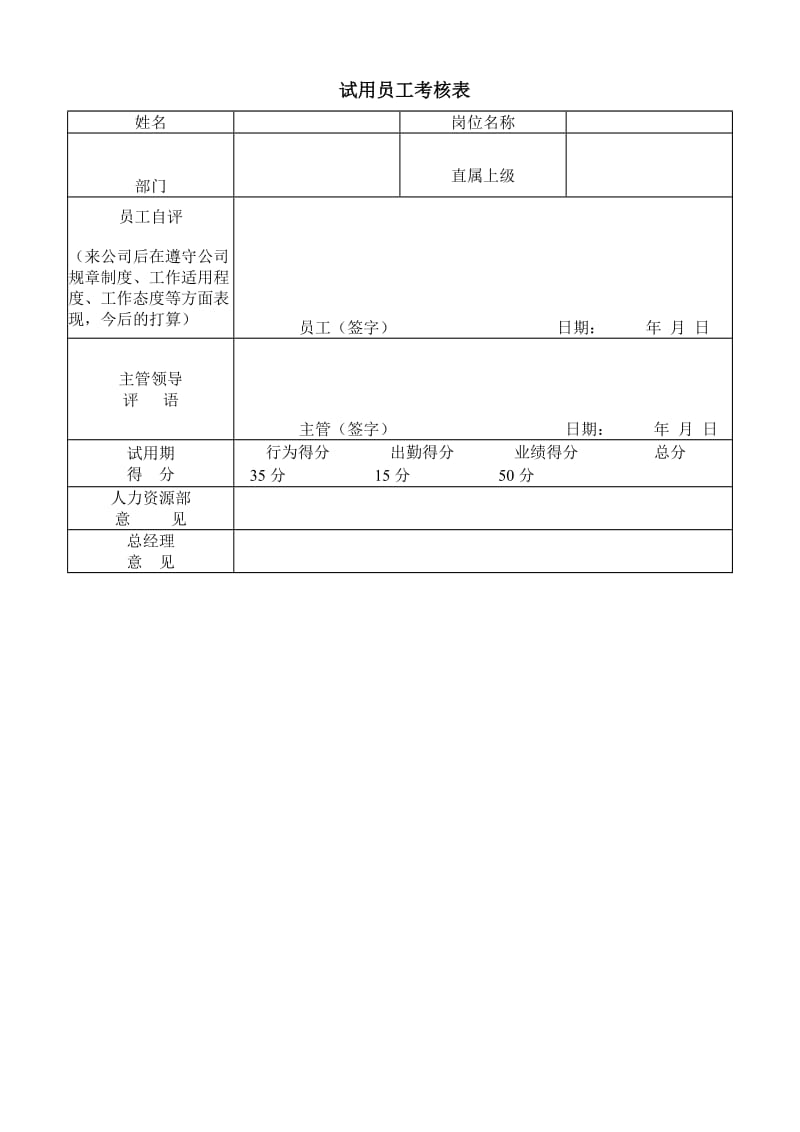 试用与聘用-试用员工考核表.doc.doc_第1页