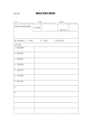 集团应用模式调研表（doc格式）.doc