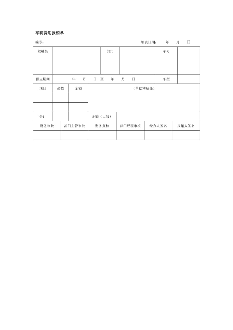 车辆费用报销单（doc格式）.doc_第1页