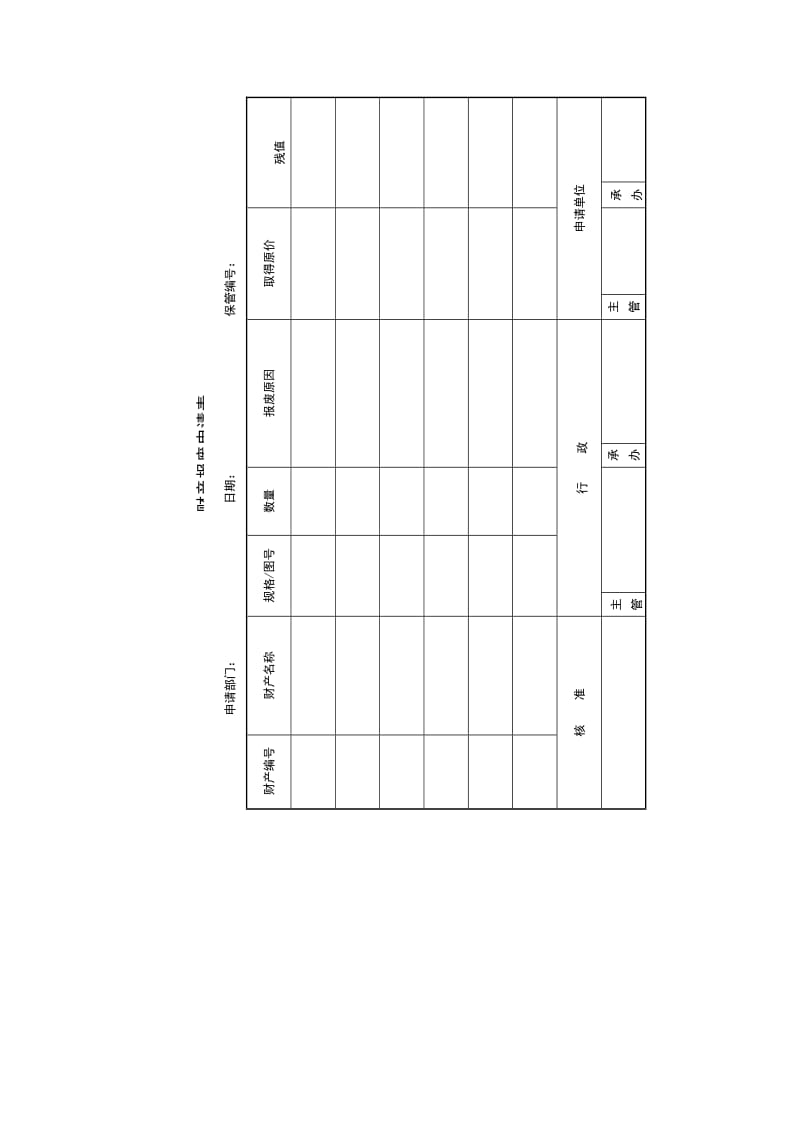 财产报废申请表格式.doc_第1页