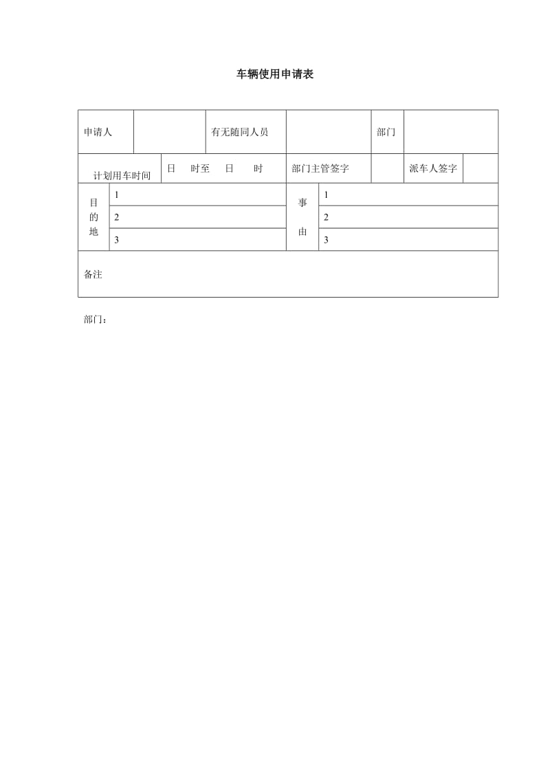 车辆使用申请表.doc_第1页