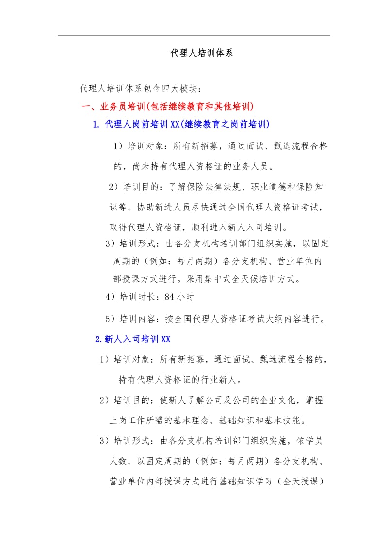 保险公司个人寿险营销代理人培训体系四大模块介绍.doc_第1页