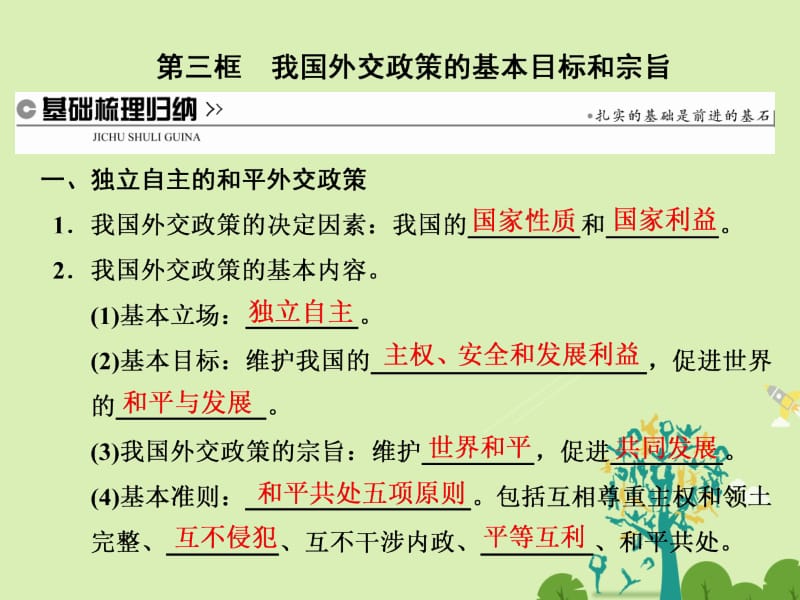 高中政治 第九课 第三框 我国外交政策的基本目标和宗旨课件 新人教版必修2..ppt_第1页