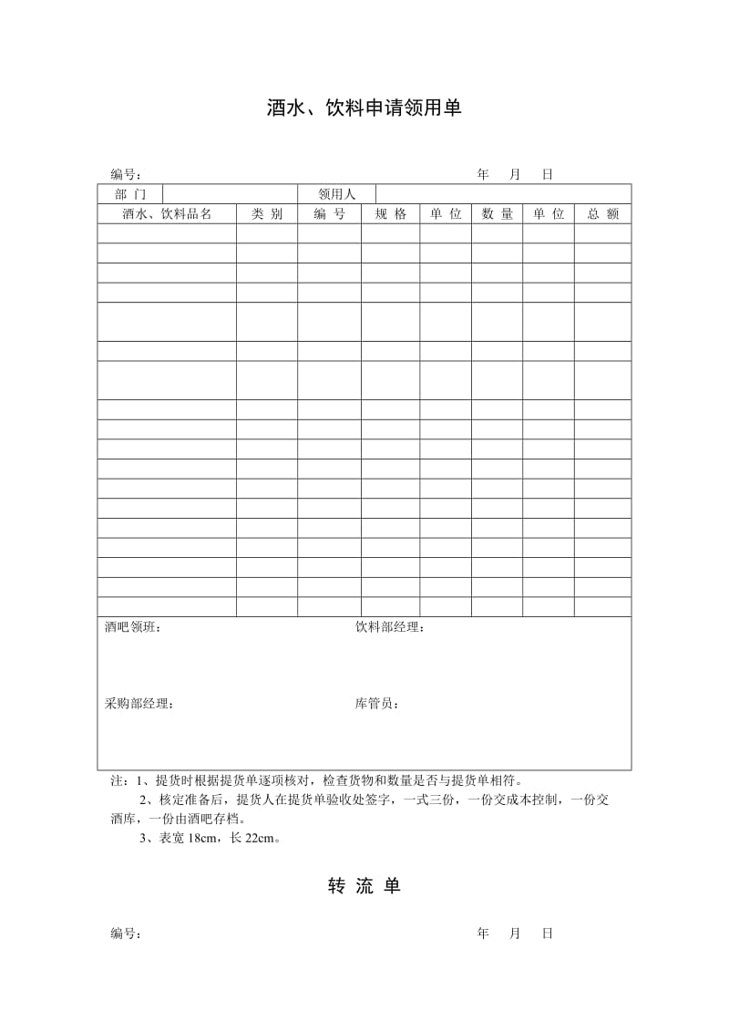 饮料部表格（表格模板、doc格式）.doc_第1页