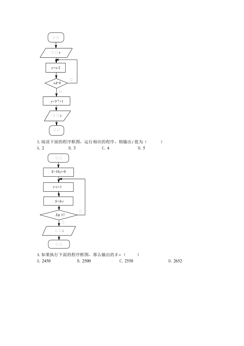 高一数学上学期同步练习 程序框图..doc_第2页