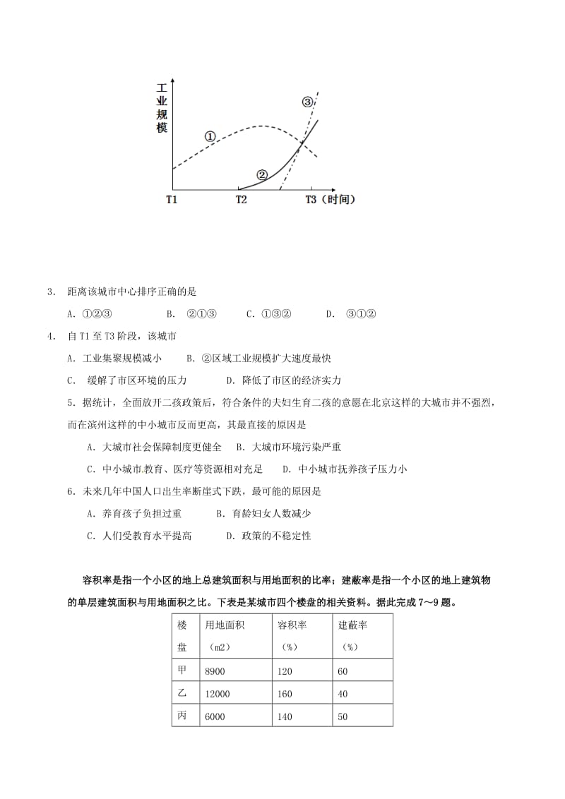 高三文综上学期月考试题II..doc_第2页