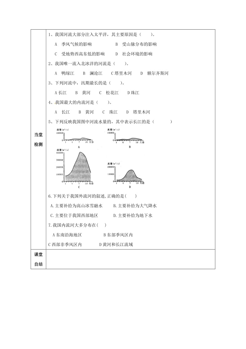 八年级地理上册 2_3 河流和湖泊导学案（无答案） 新人教版..doc_第3页