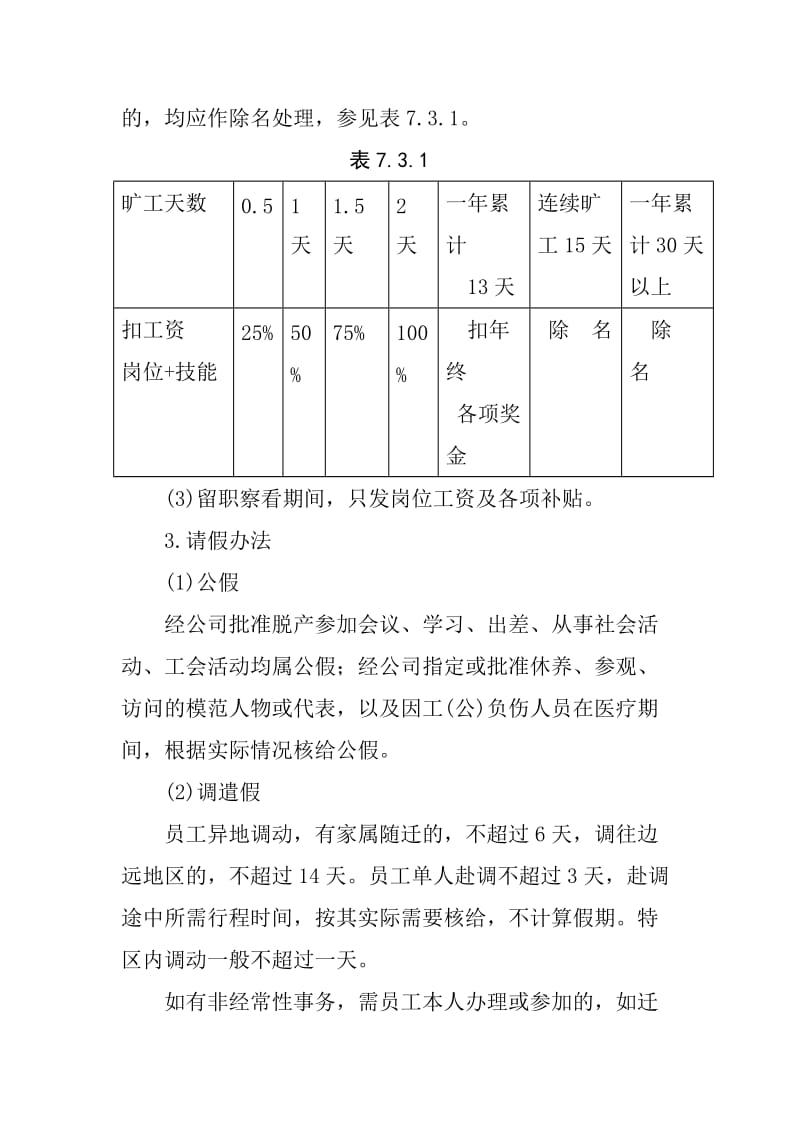 员工考勤和休假的管理条例（doc格式）.doc_第2页