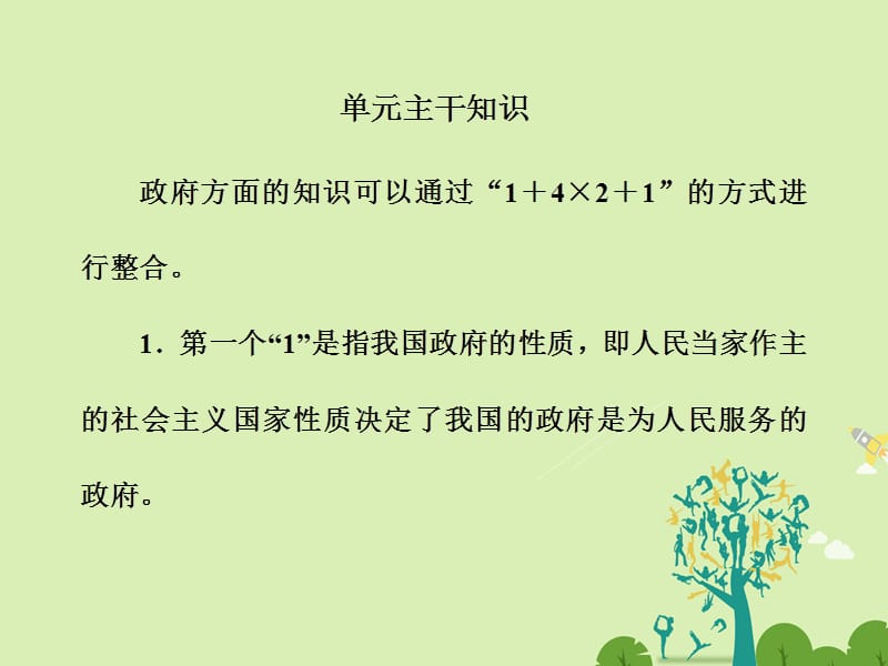 高中政治 第二单元 为人民服务的政府单元主干知识课件 新人教版必修2..ppt_第1页