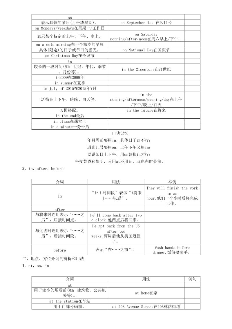 中考英语命题研究 第二部分 语法专题突破篇 专题五 介词和介词短语（精讲）试题1..doc_第2页