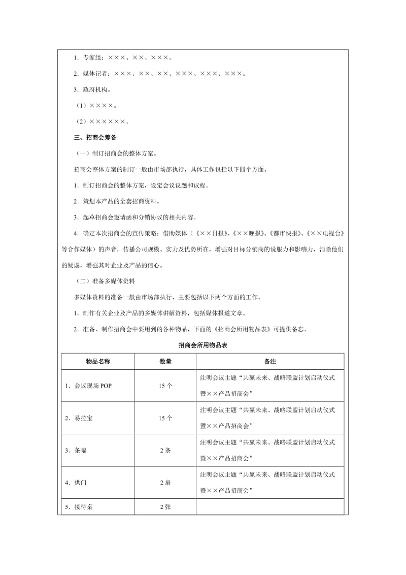 渠道招商会操作方案word模板.doc_第2页