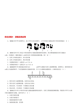 中考物理命题研究 第一编 教材知识梳理篇 第4讲 透镜及其应用 优化训练4 透镜及其应用试题1..doc