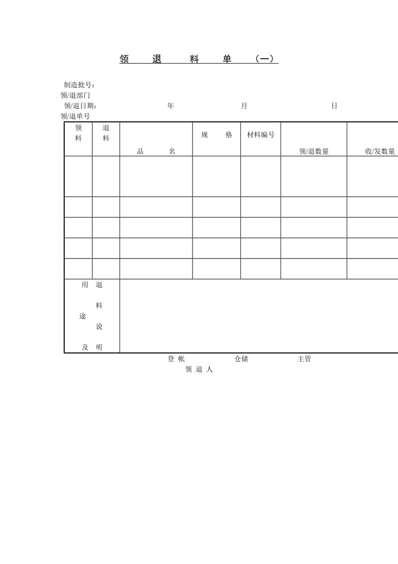 领、退料单（表格模板、doc格式）.doc_第1页