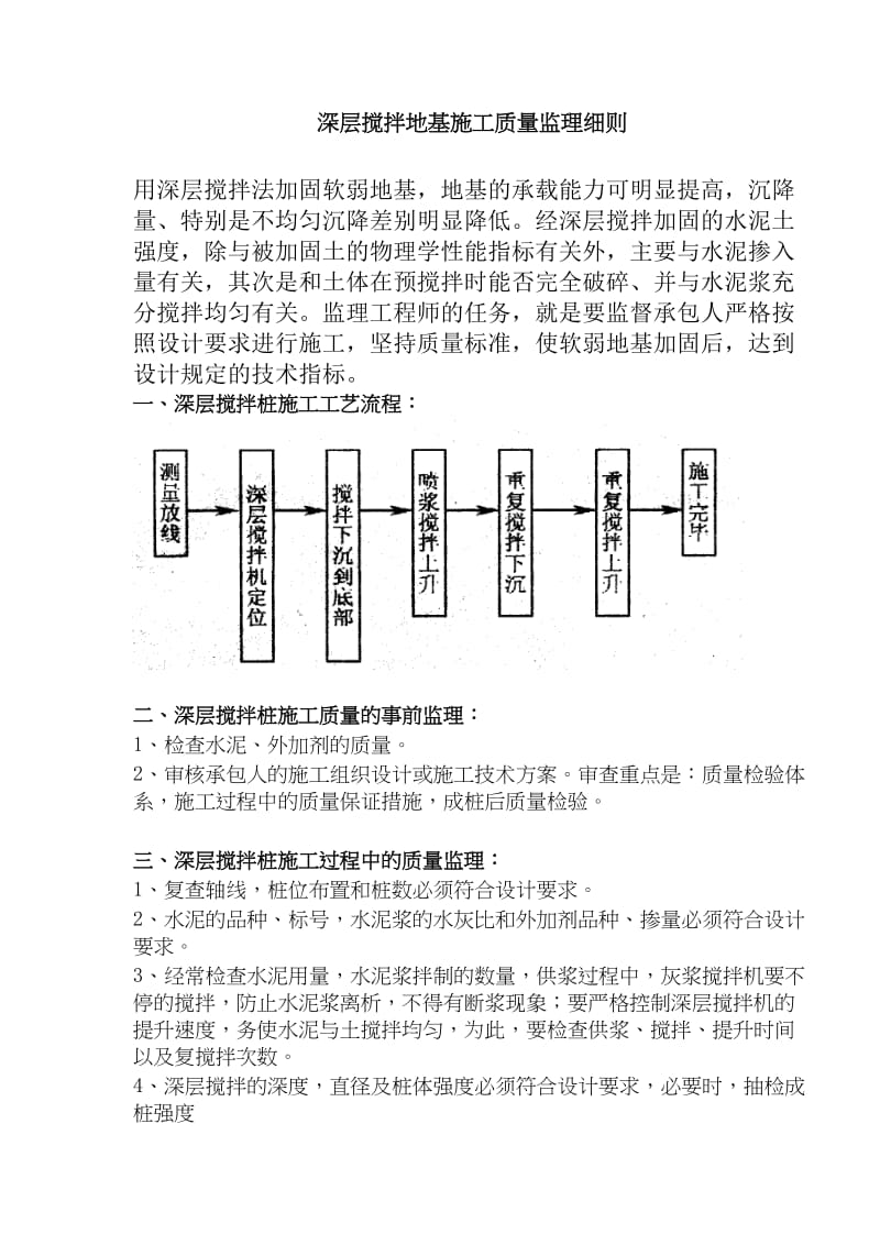 深层搅拌地基施工质量监理细则(doc6).doc_第1页