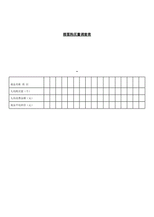 顾客购买量调查表（表格模板、doc格式）.doc