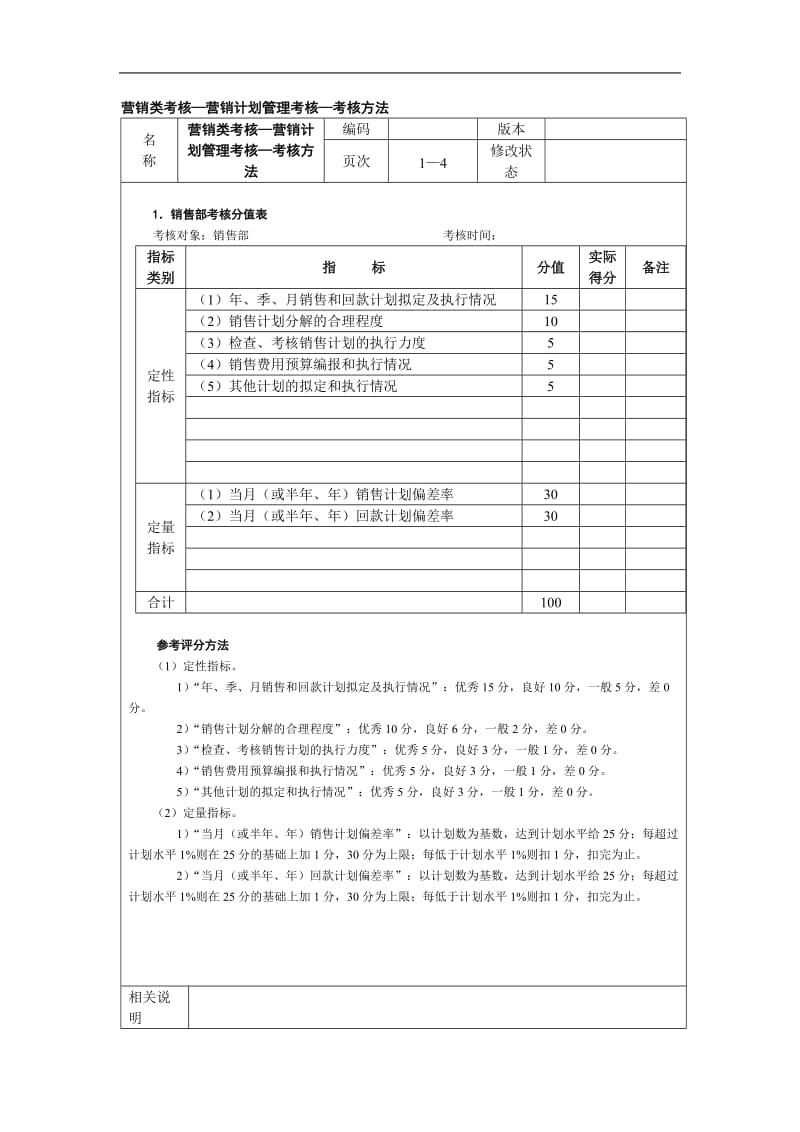 营销类考核—营销计划管理考核.doc.doc_第1页