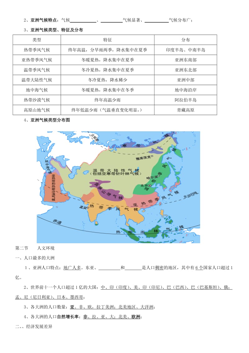 湘教版初中地理七年级下册会考复习专题试题　全册名师制作精品教学资料.doc_第2页