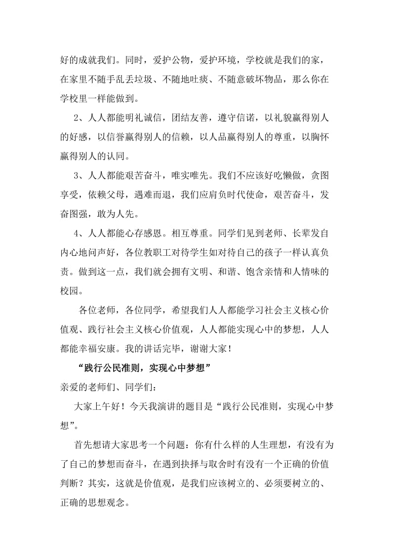 升旗仪式讲话：践行社会主义核心价值观_共筑伟大复兴中国梦名师制作精品教学课件.doc_第3页