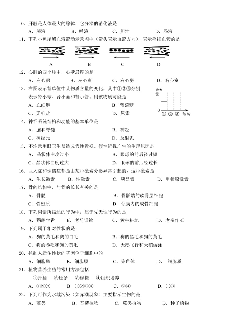 生物中考试卷汇编　共6套名师制作精品教学课件.doc_第2页