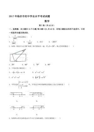 山东省临沂市中考数学试题（word版）名师制作精品教学资料.doc