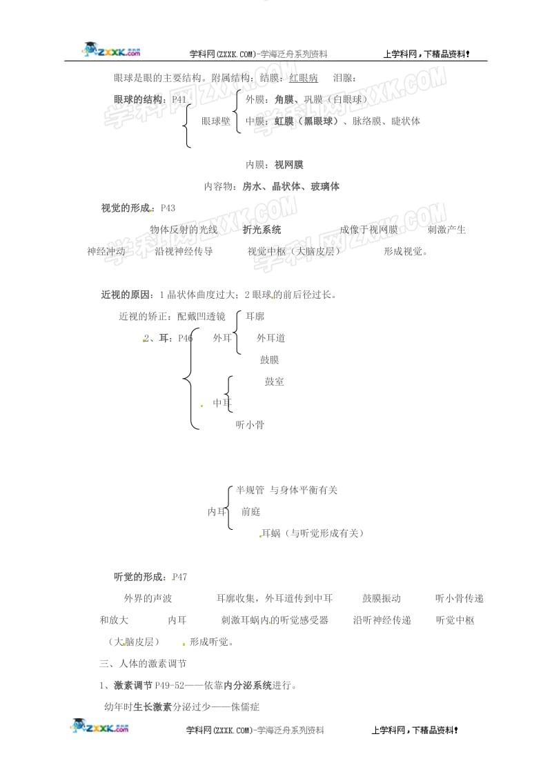 生物：第15章生命活动的调节章复习教案（苏科版八年级上）.doc_第2页