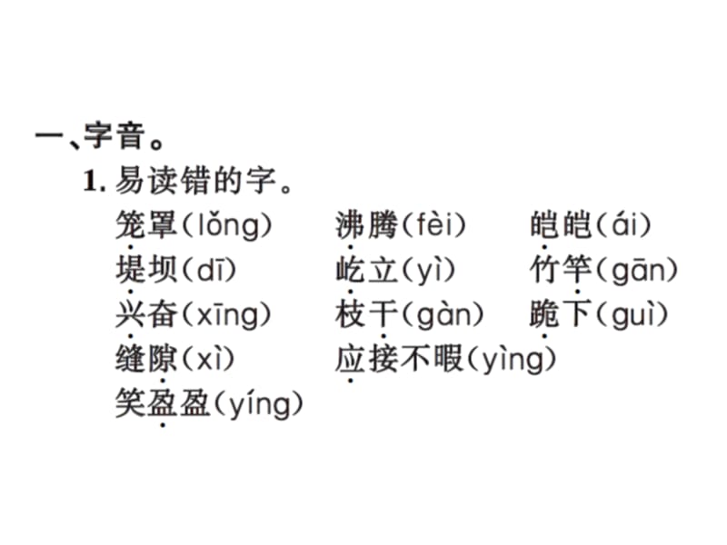 【语文推荐】四年级上册语文习题课件－第一单元知识盘点｜人教新课标 (共11张PPT)-教学文档.ppt_第2页