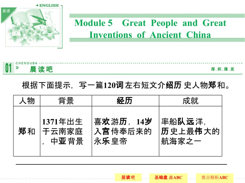 【外研版必修3】2014高考英语一轮复习配套课件：_Module_5_Great_People_and_Great__Inventions_of_Ancient_China48张PPT.ppt_第1页