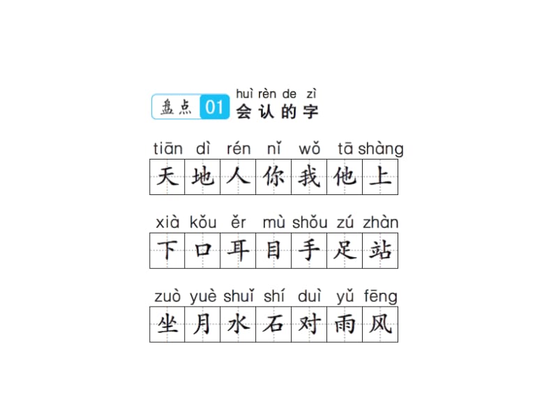 一年级上册语文课件－单元知识盘点一∣人教（部编版）(共10张PPT)-教学文档.ppt_第2页