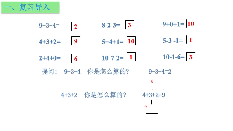 一年级上册数学课件－第八单元第十二课时《加减混合运算》∣苏教版（2018秋） (共16张PPT)-教学文档.ppt_第2页