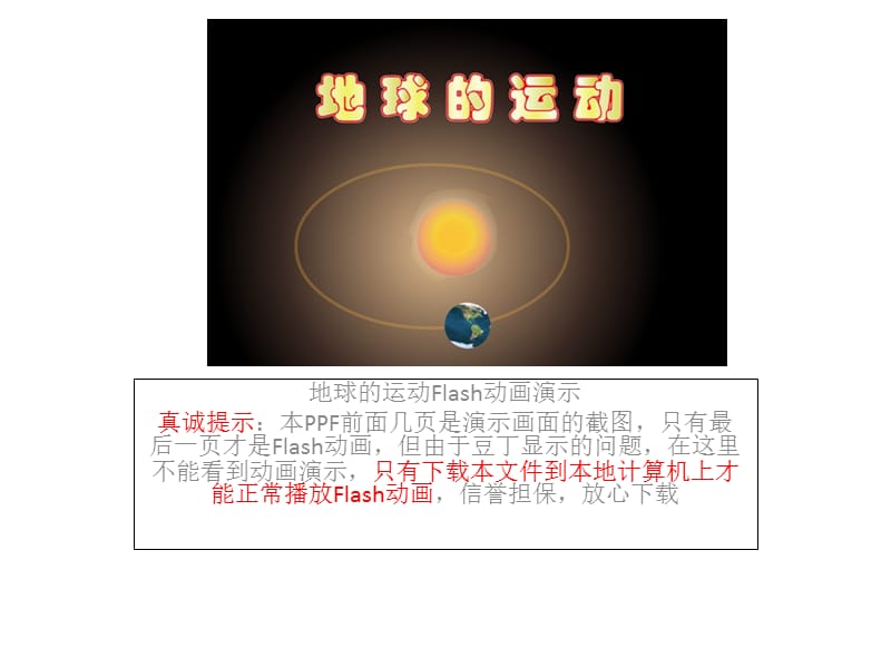 地球的运动Flash动画演示.ppt_第1页