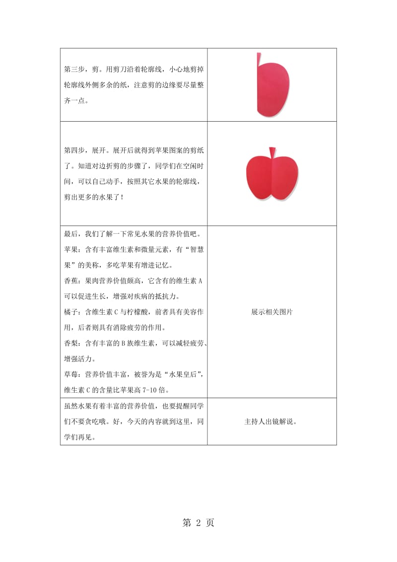 【精品】巧手工坊之趣味剪纸教学设计- 水果总动员.docx_第2页