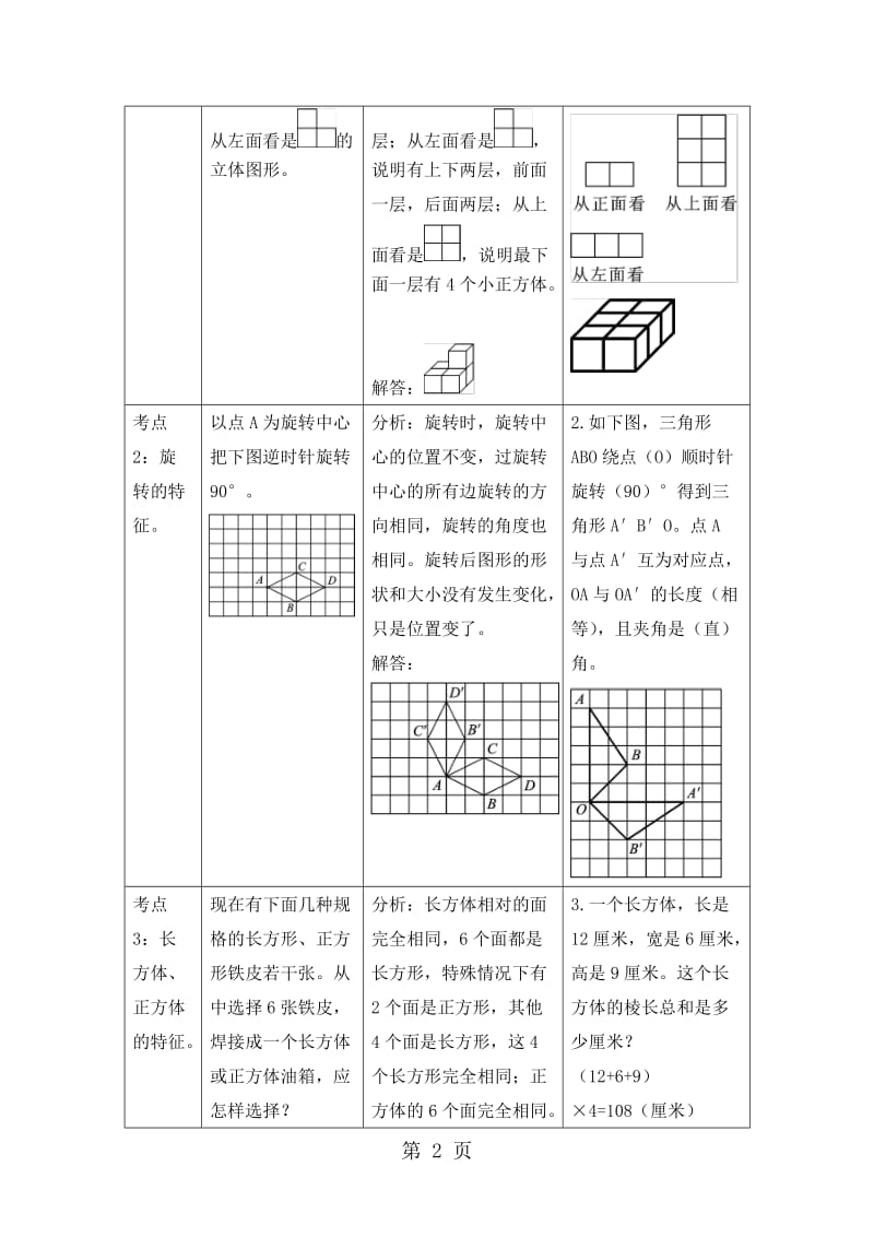 【优选】五年级下册数学教案-第九单元 9.2.图形与几何_人教新课标（2014秋）.doc_第2页