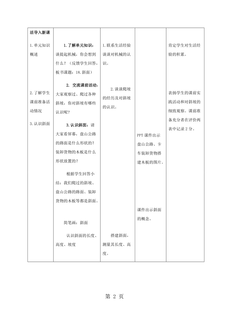 五年级下册科学教案-斜面（6）_青岛版（六年制）.docx_第2页