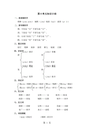 五年级下册语文素材-第8单元知识小结_长春版.doc