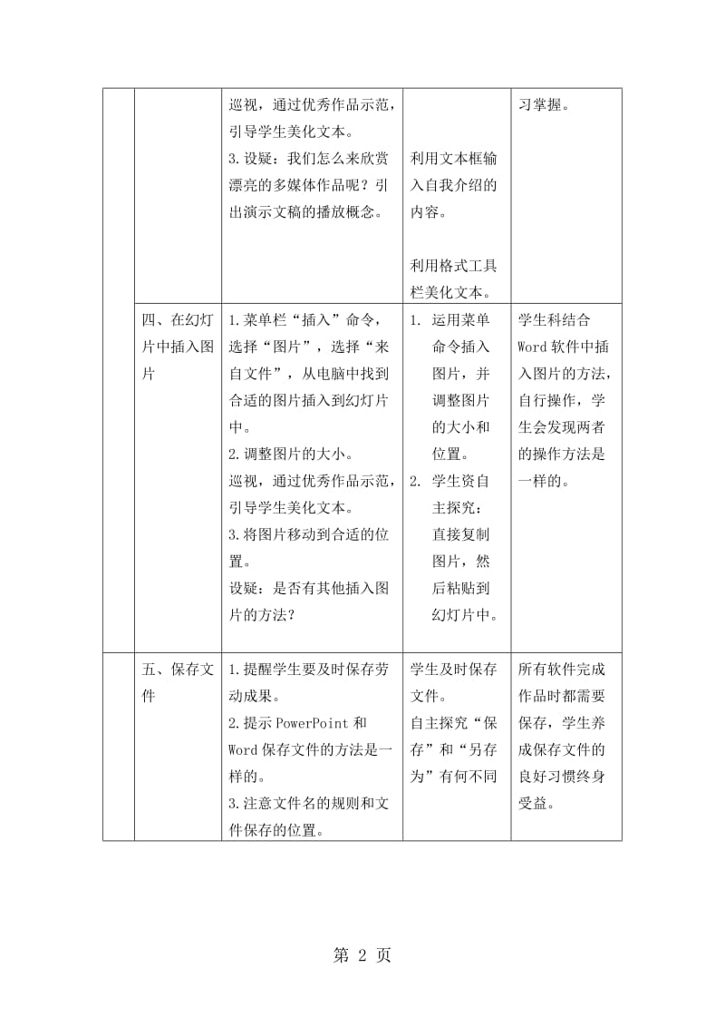 五年级下册信息技术教案-2.4初识PowerPoint｜ 浙江摄影版（新）.doc_第2页