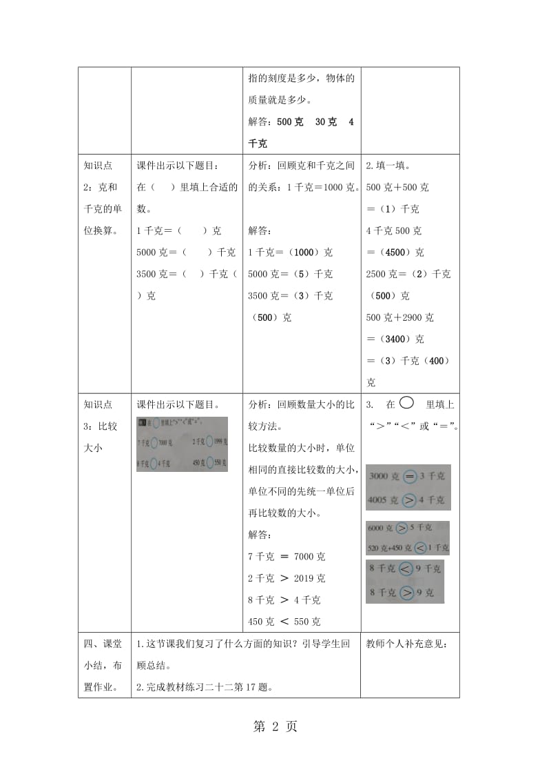 二年级下册数学导学案-第十单元 第3课时 克和千克_人教新课标（2014秋）.doc_第2页