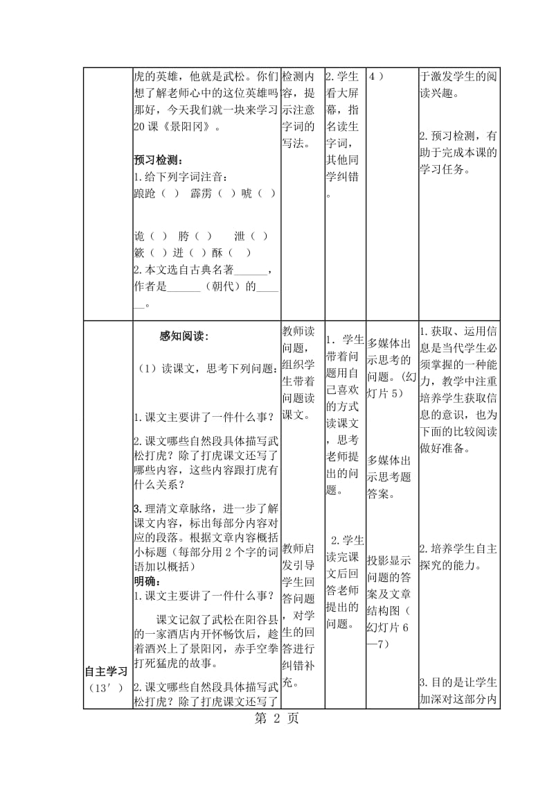 五年级下册语文教案-景阳冈_人教新课标.docx_第2页