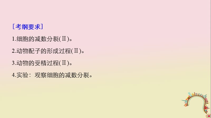 2019届高考生物一轮复习第四单元细胞的生命历程和有性生殖第13讲减数分裂和有性生殖备考一体课件苏教版-精选文档-精选文档.ppt_第1页