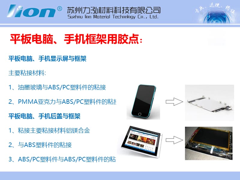 2018年平板电脑手机框架粘接用胶点-文档资料.ppt_第1页