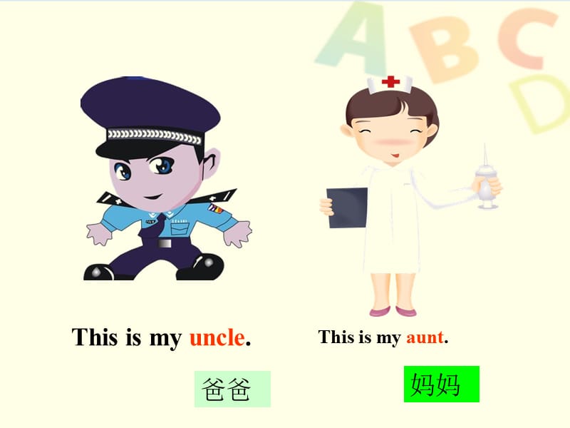 一年级下册英语课件-Unit 2 Lesson 11 Aunt Uncle Cousin 2｜冀教版（一起）(共16张PPT).ppt_第3页